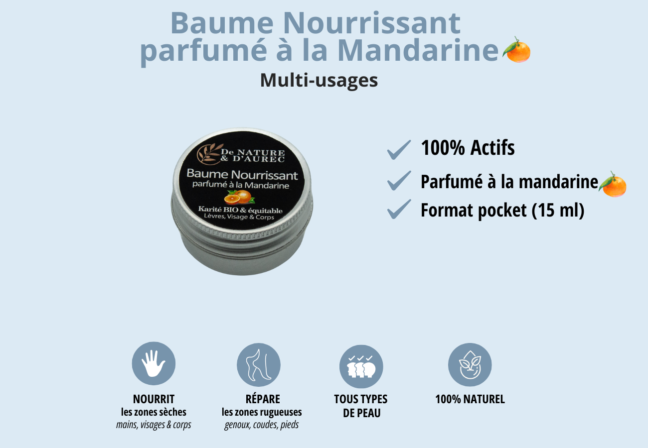 Baume nourrissant parfumé à la Mandarine - Format Pocket 15 ml